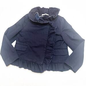 Crewcuts Navy Blue Ruffle Jacket sz 6/7